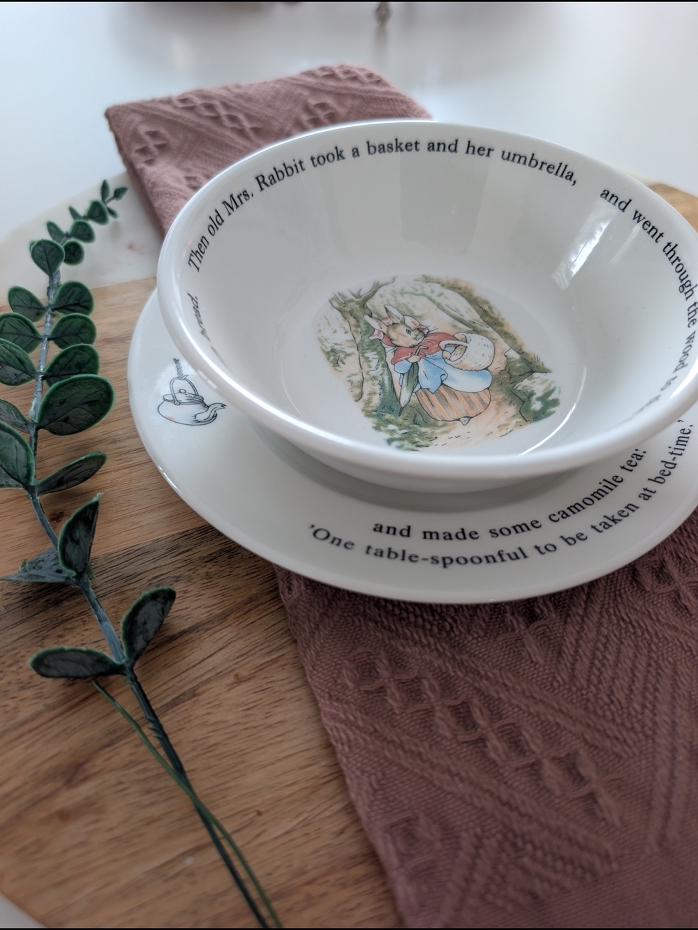 Peter Rabbit Vintage Bowl & Dish Set – Beatrix Potter Collector’s Edition